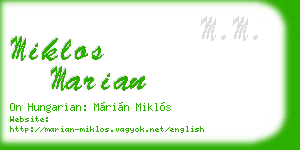 miklos marian business card