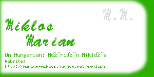 miklos marian business card